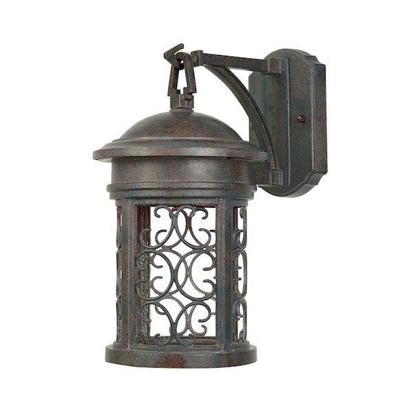 Designers Fountain Ellington 16.25in Mediterranean Patina 1-Light Outdoor Line Voltage Wall Sconce 31121-MP - main